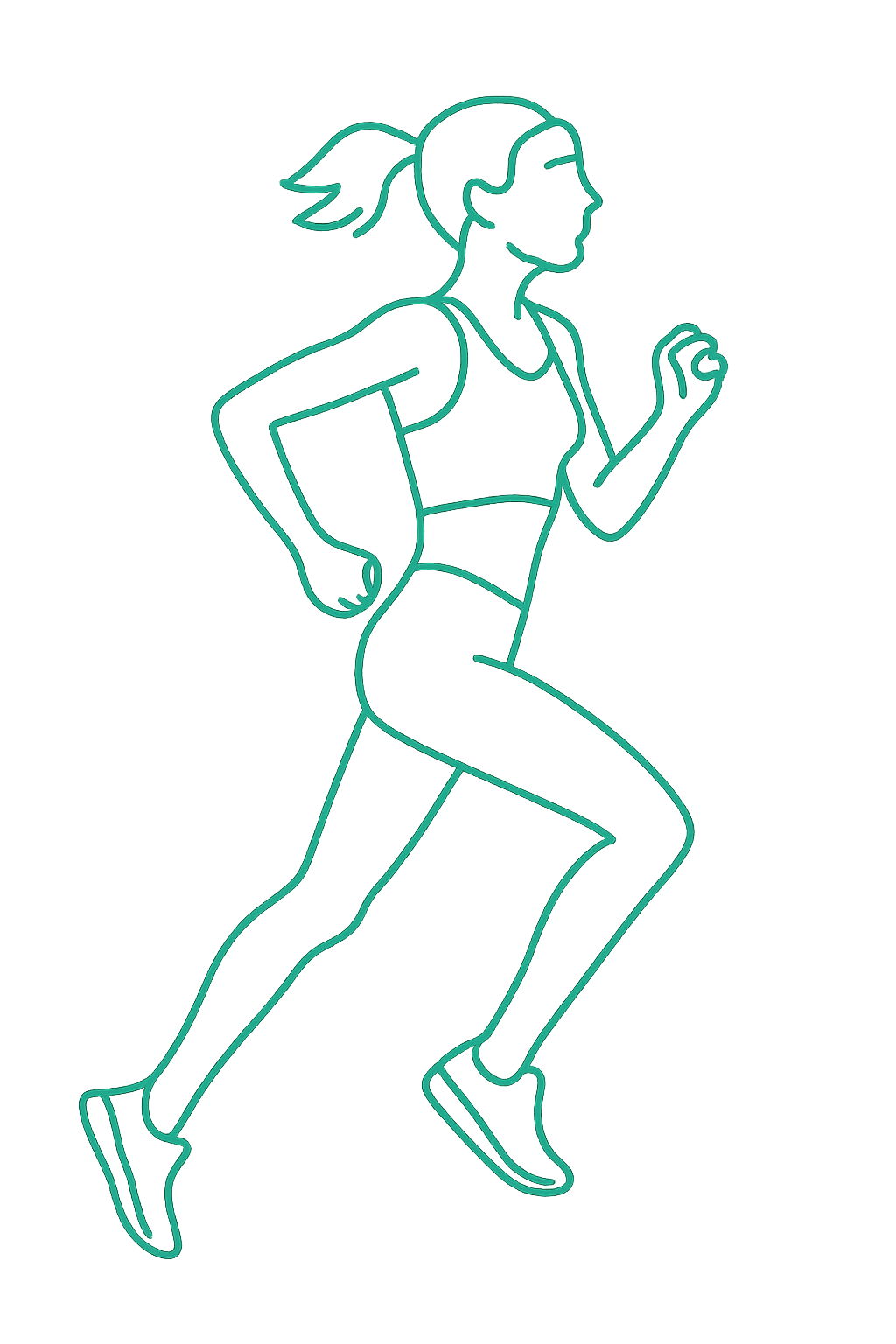 ランニングする女性のイラスト