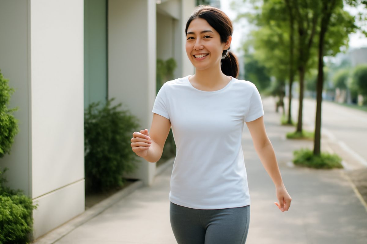 「やせる早歩き」のフォーム。腕と歩幅を意識するだけ